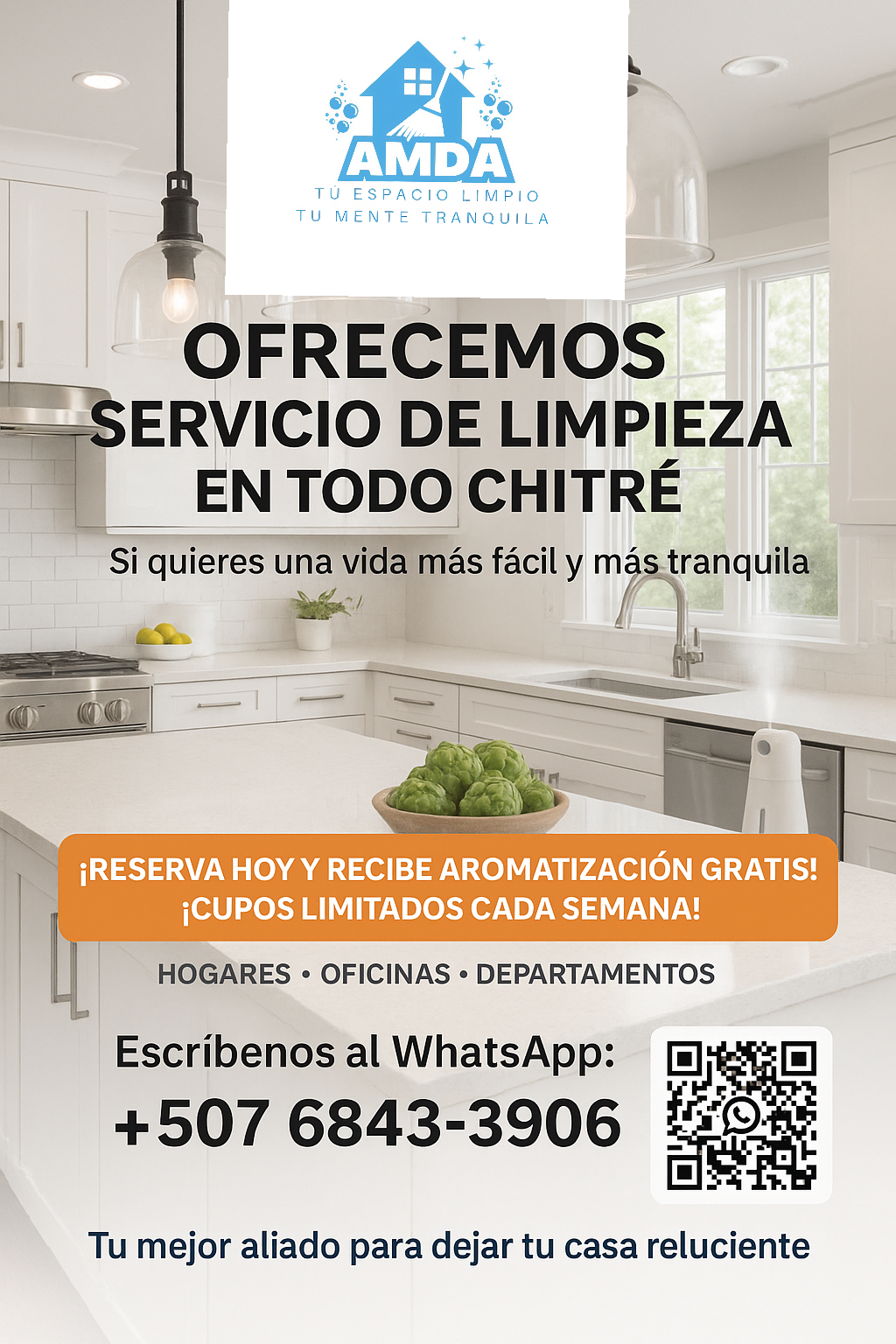 ¡Tu Casa Limpia HOY! – Servicio de Limpieza Rápido en Chitré 🧼✨
