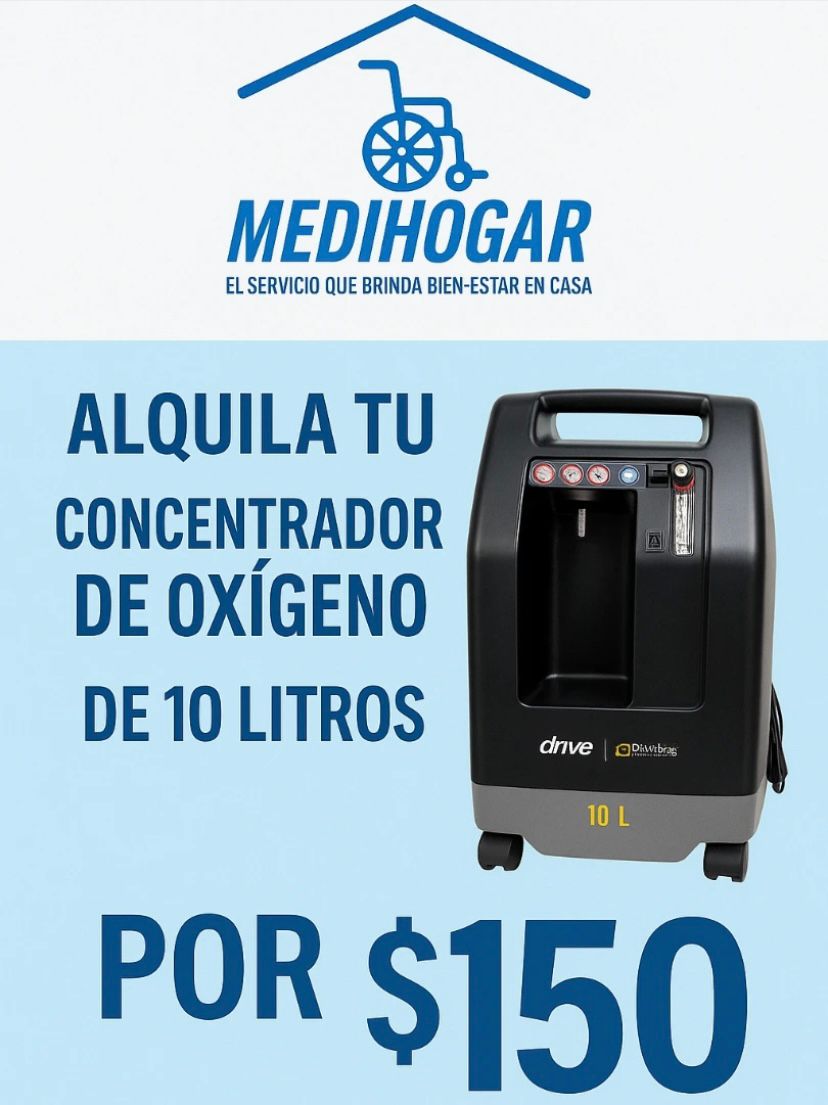 ALQUILER DE CONCENTRADOR DE OXIGENO MEDICO DE 10 LITROS