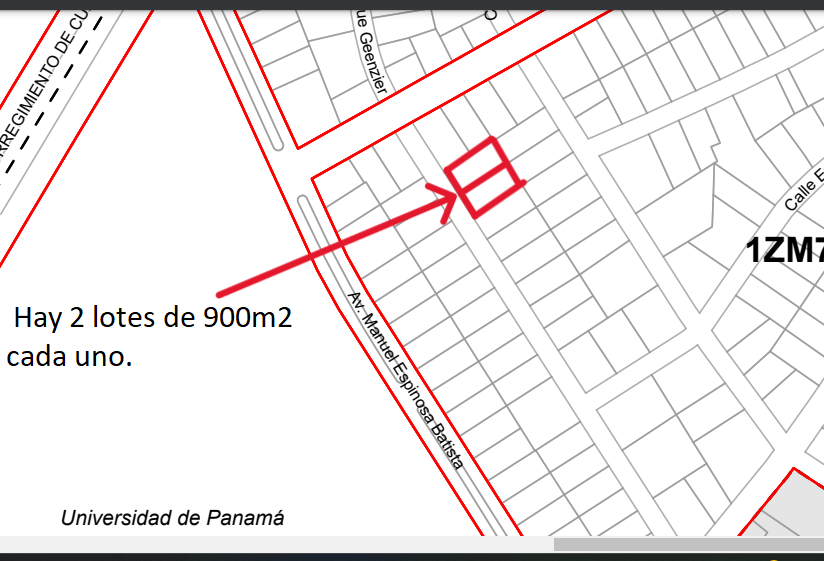 Venta de 2 lotes en El Cangrejo… ZM7.